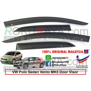 Volkswagen Polo Sedan Vento MK5 (5th Gen) 2009-2017 AG Door Visor Air Press Wind Deflector (Medium 8cm Width)